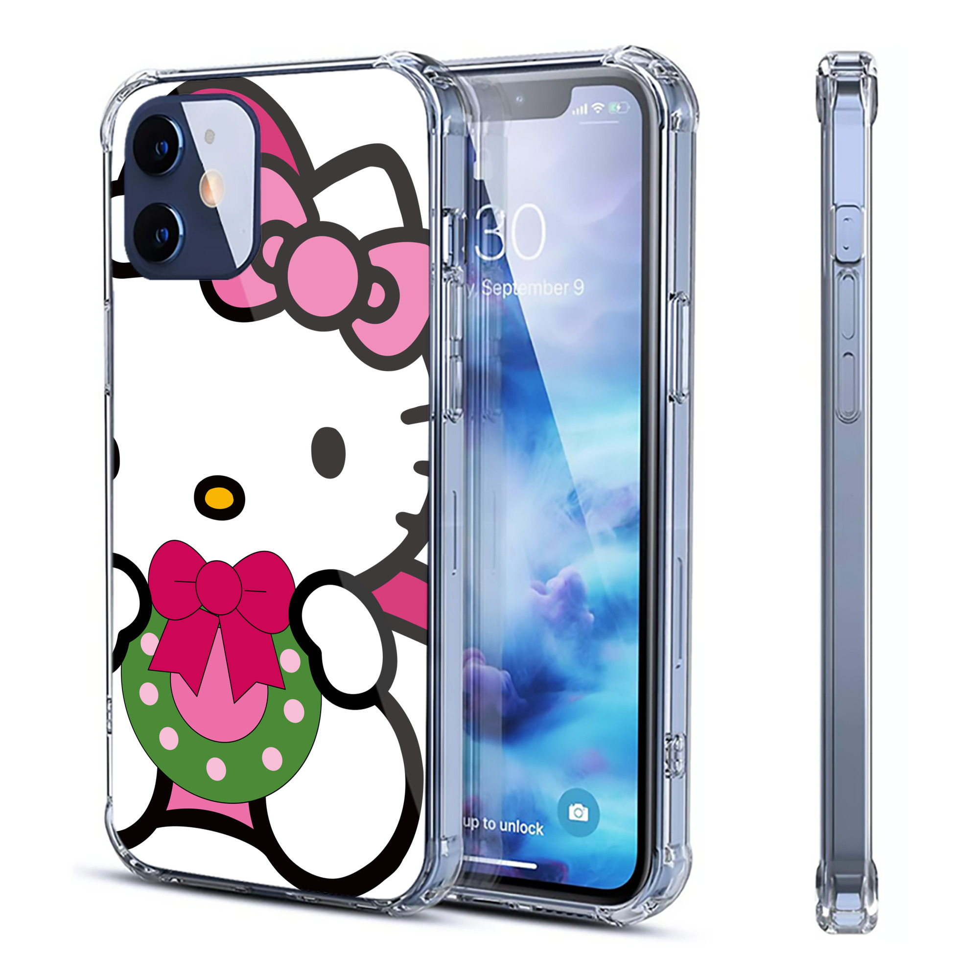 （画像用） Hello Kitty ハローキティ 【iPhone 12シリーズ対応】透明スマホケース（クリアソフトケース）